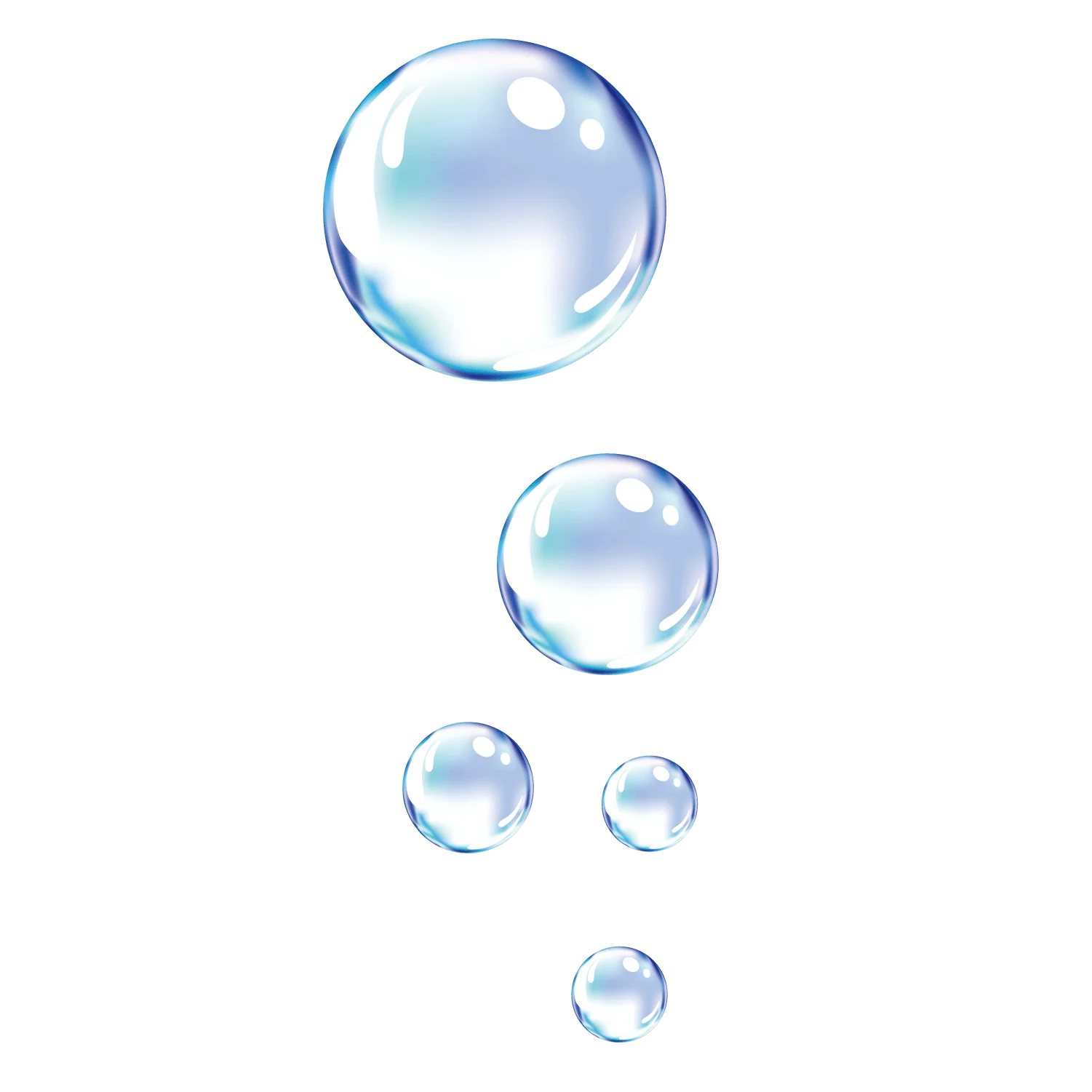 Serene Floating Water Droplets Transparent Bubble Clipart Design Element