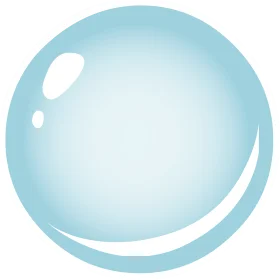Serene Sky Blue Translucent Water Droplet Bubble Clipart Illustration