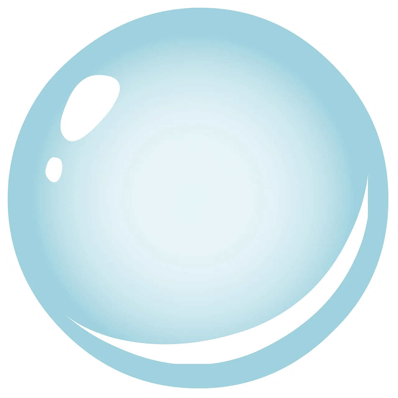Serene Sky Blue Translucent Water Droplet Bubble Clipart Illustration