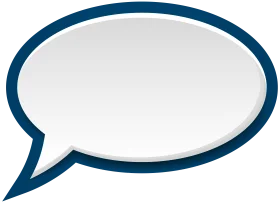 Simple Blue-Bordered Speech Bubble Clipart Graphic Design Element