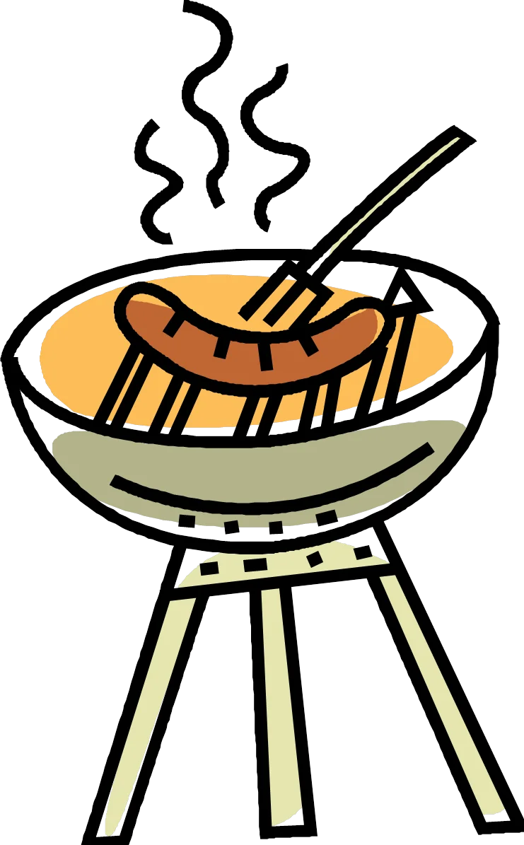 Sizzling Summer Barbecue Scene Cartoon Grill Clipart Illustration