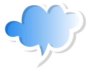 Soft Azure Cloud Conversation Bubble Clipart Design Element