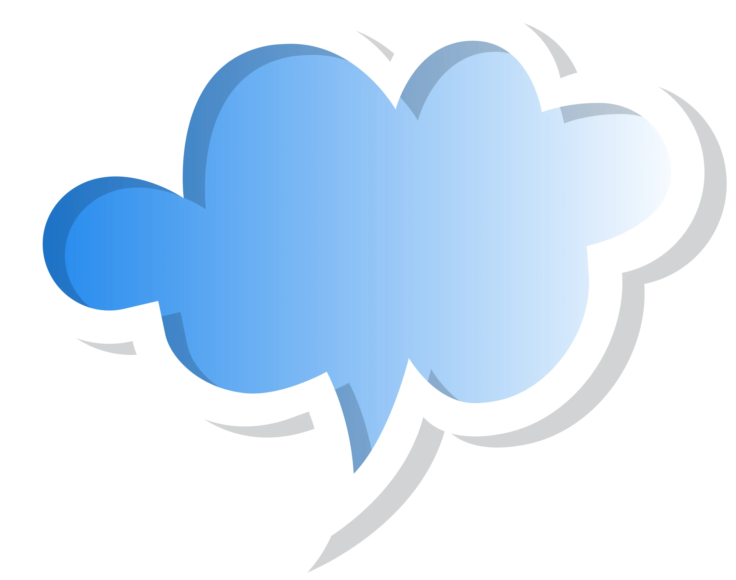 Soft Azure Cloud Conversation Bubble Clipart Design Element