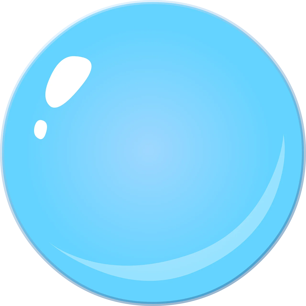 Soft Blue Translucent Bubble Clipart with Gentle Reflective Surface Highlight