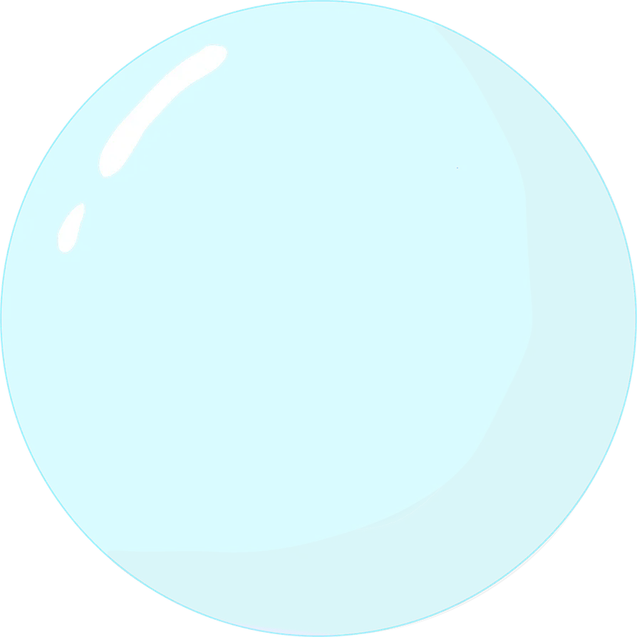 Soft Pastel Blue Bubble Clipart - Delicate Transparent Sphere Illustration