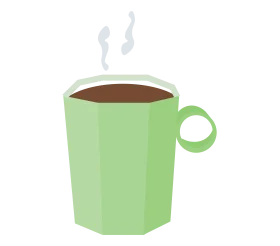Soft Pastel Green Hot Chocolate Clipart with Steamy Whimsy
