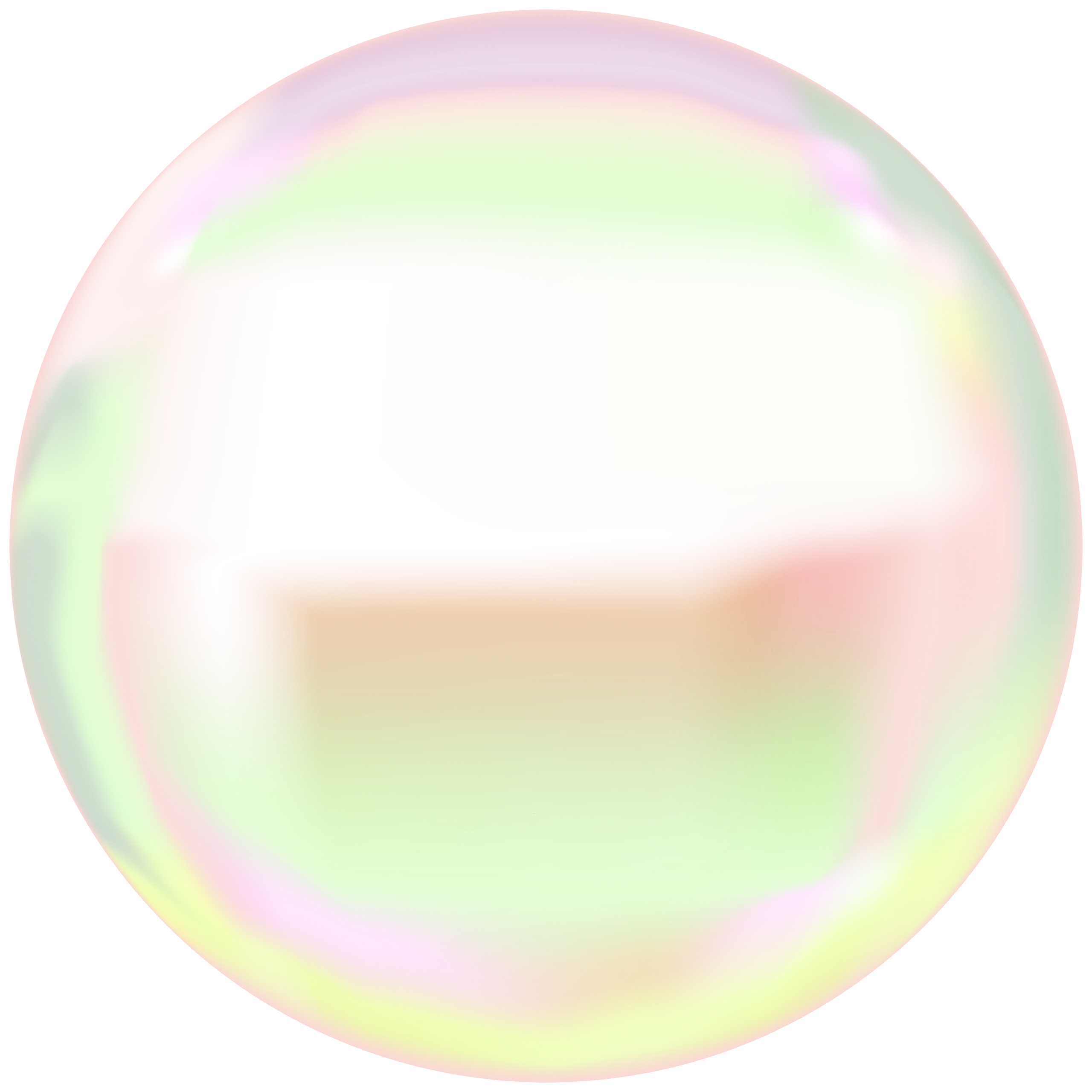 Soft Pastel Iridescent Soap Bubble Transparent Clipart with Gentle Color Gradient