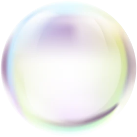 Soft Pastel Translucent Soap Bubble Clipart with Iridescent Color Gradients