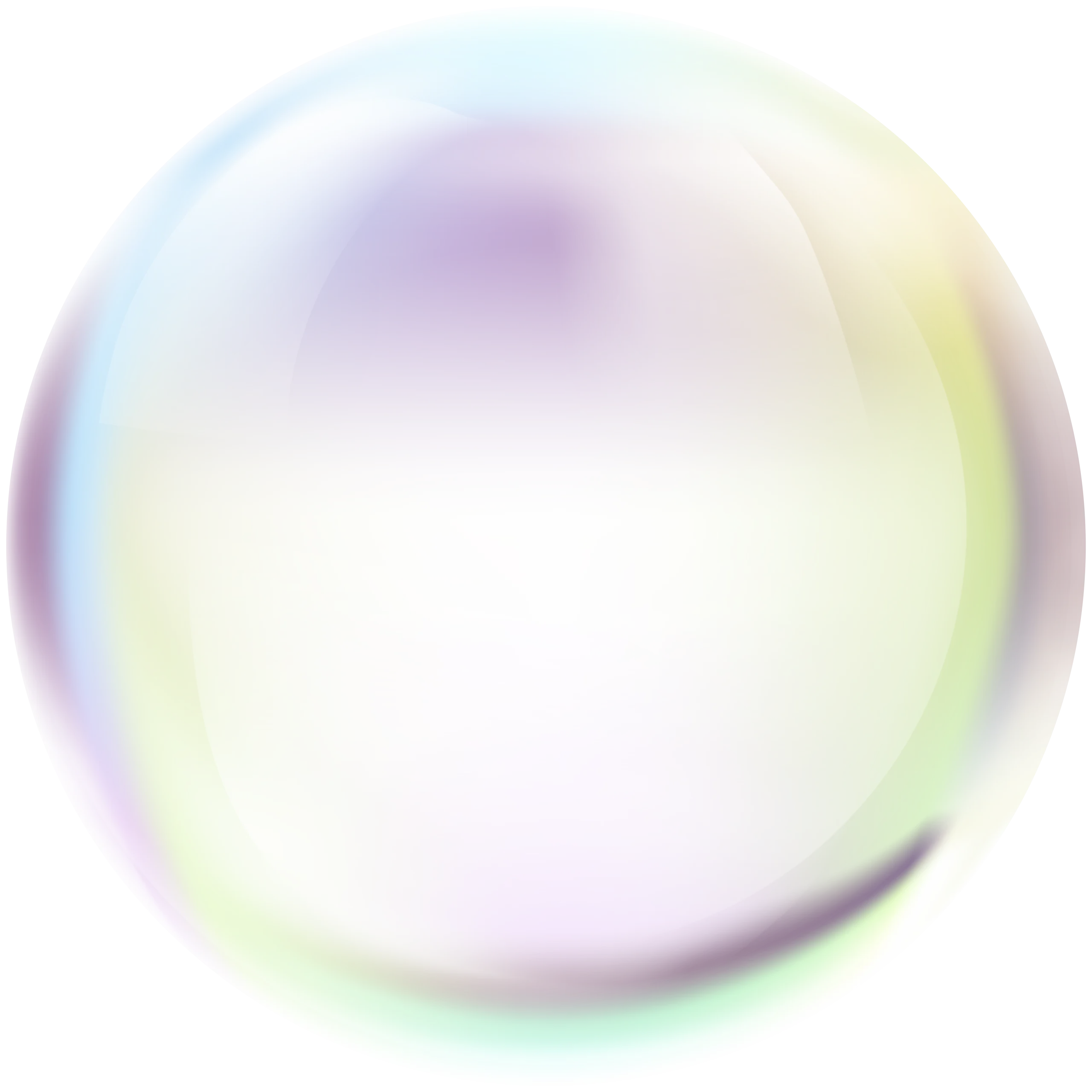 Soft Pastel Translucent Soap Bubble Clipart with Iridescent Color Gradients