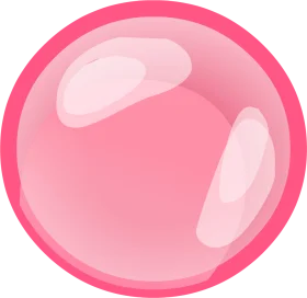 Soft Pink Glossy Bubble Clipart with Smooth Light Reflections and Transparent Glow