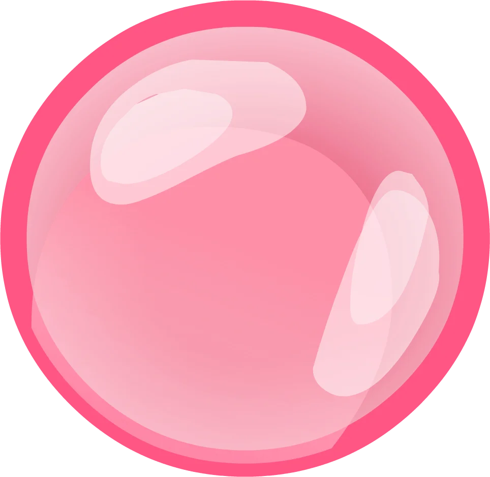 Soft Pink Glossy Bubble Clipart with Smooth Light Reflections and Transparent Glow