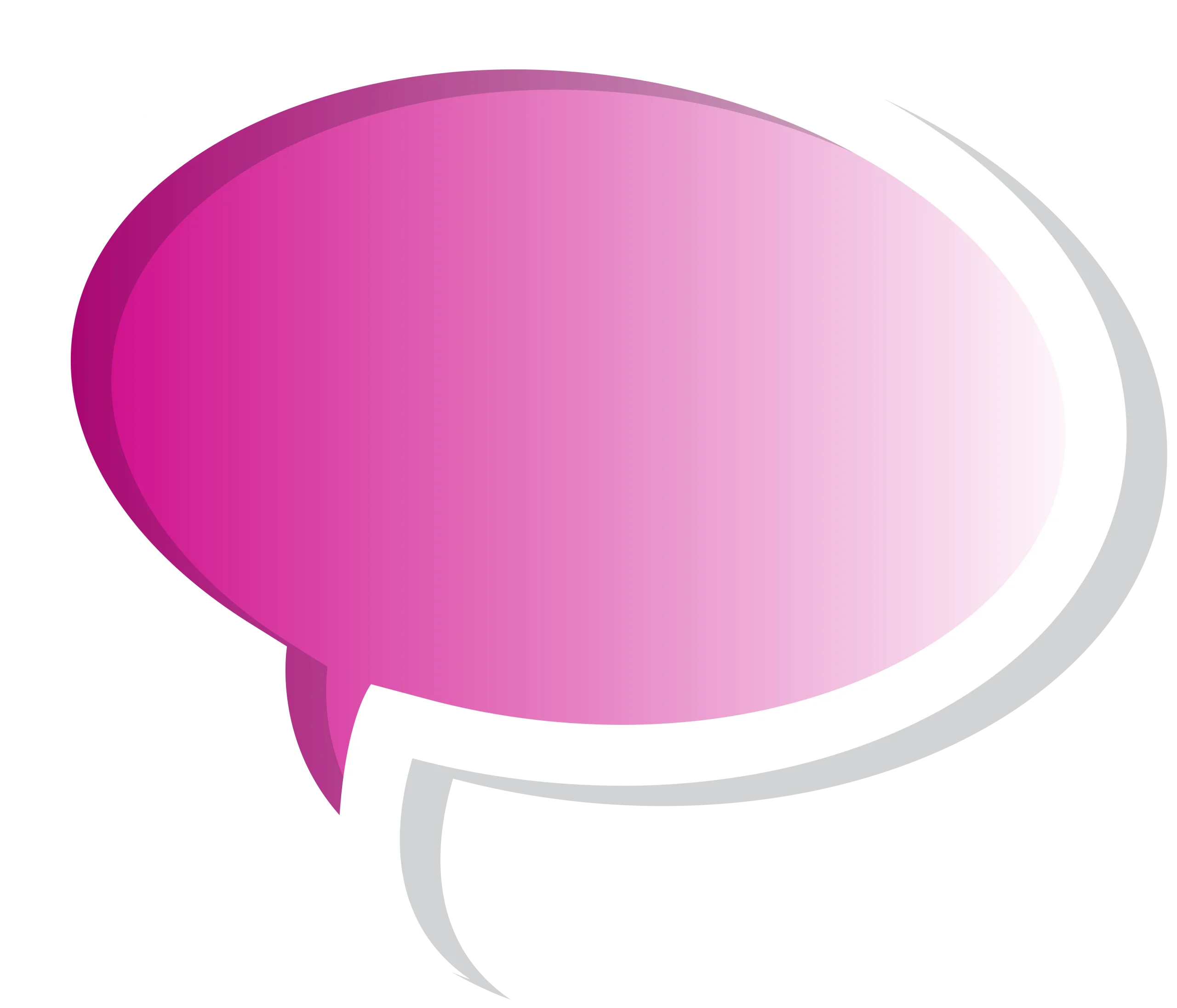 Soft Pink Speech Bubble Clipart with Gradient Color Transition Design