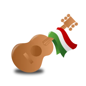 Traditional Acoustic Guitar with Mexican Flag Colors Cinco de Mayo Clipart Design