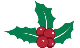 Traditional Christmas Holly and Berries Festive Seasonal Clipart Design Element