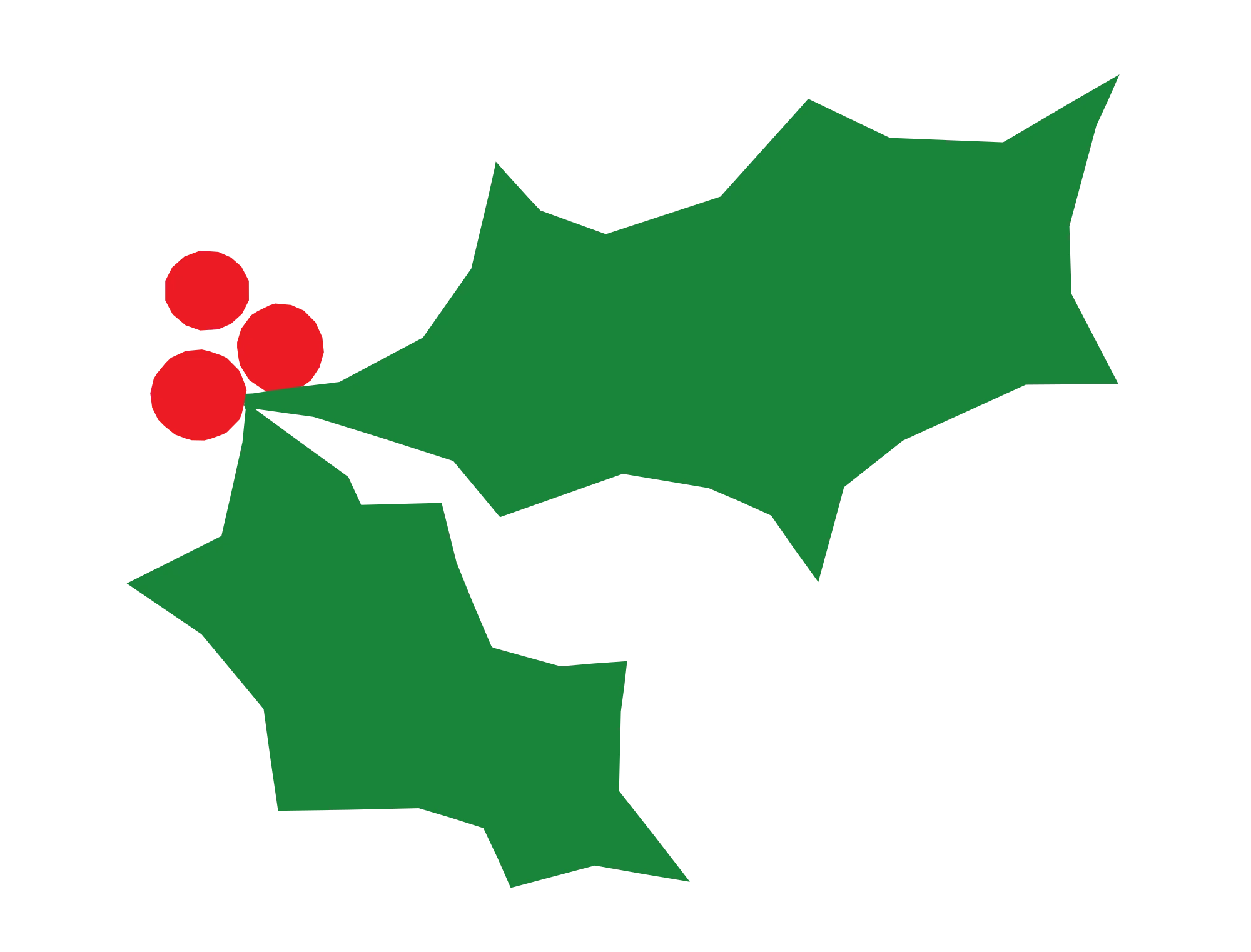 Traditional Christmas Holly and Berries Festive Seasonal Clipart Illustration