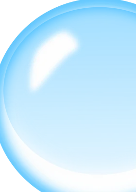Translucent Blue Bubble Clipart with Soft Gradient and Smooth Reflective Surface