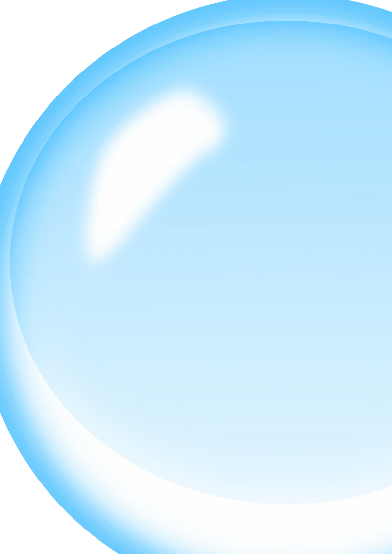 Translucent Blue Bubble Clipart with Soft Gradient and Smooth Reflective Surface
