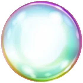 Translucent Iridescent Soap Bubble Clipart with Soft Rainbow Gradient