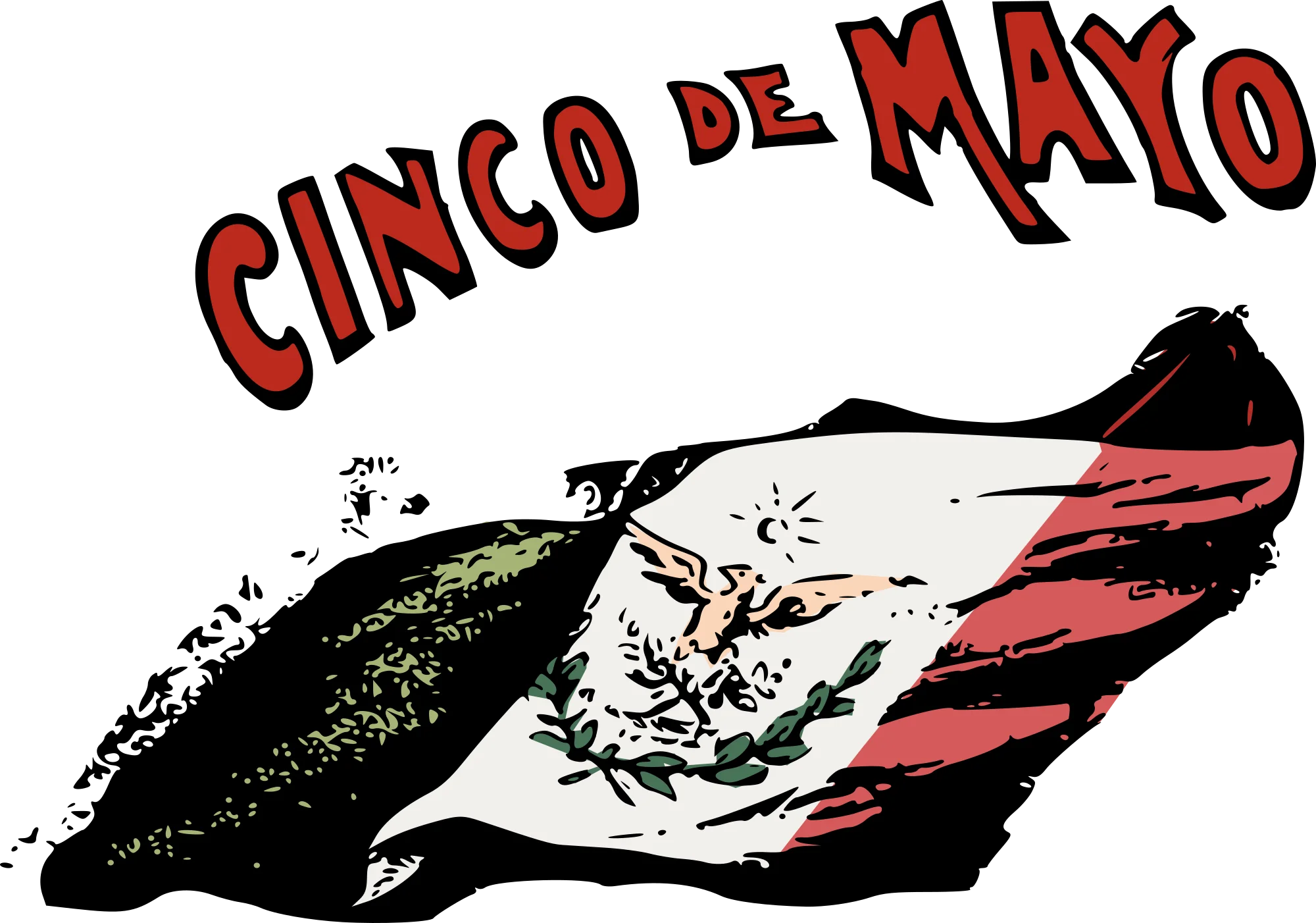 Vintage Cinco de Mayo Clipart Celebrating Mexican National Pride and Heritage