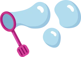 Whimsical Bubble Wand Creating Dreamy Translucent Spheres Clipart Design