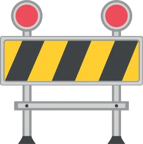 Yellow and Black Striped Construction Safety Barrier Clipart Graphic Design