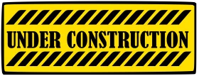 Yellow and Black Striped Under Construction Warning Clipart Sign Design