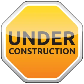 Yellow and Orange Octagonal Under Construction Clipart Sign Graphic