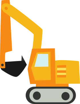 Yellow Industrial Excavator Clipart Design for Construction Projects