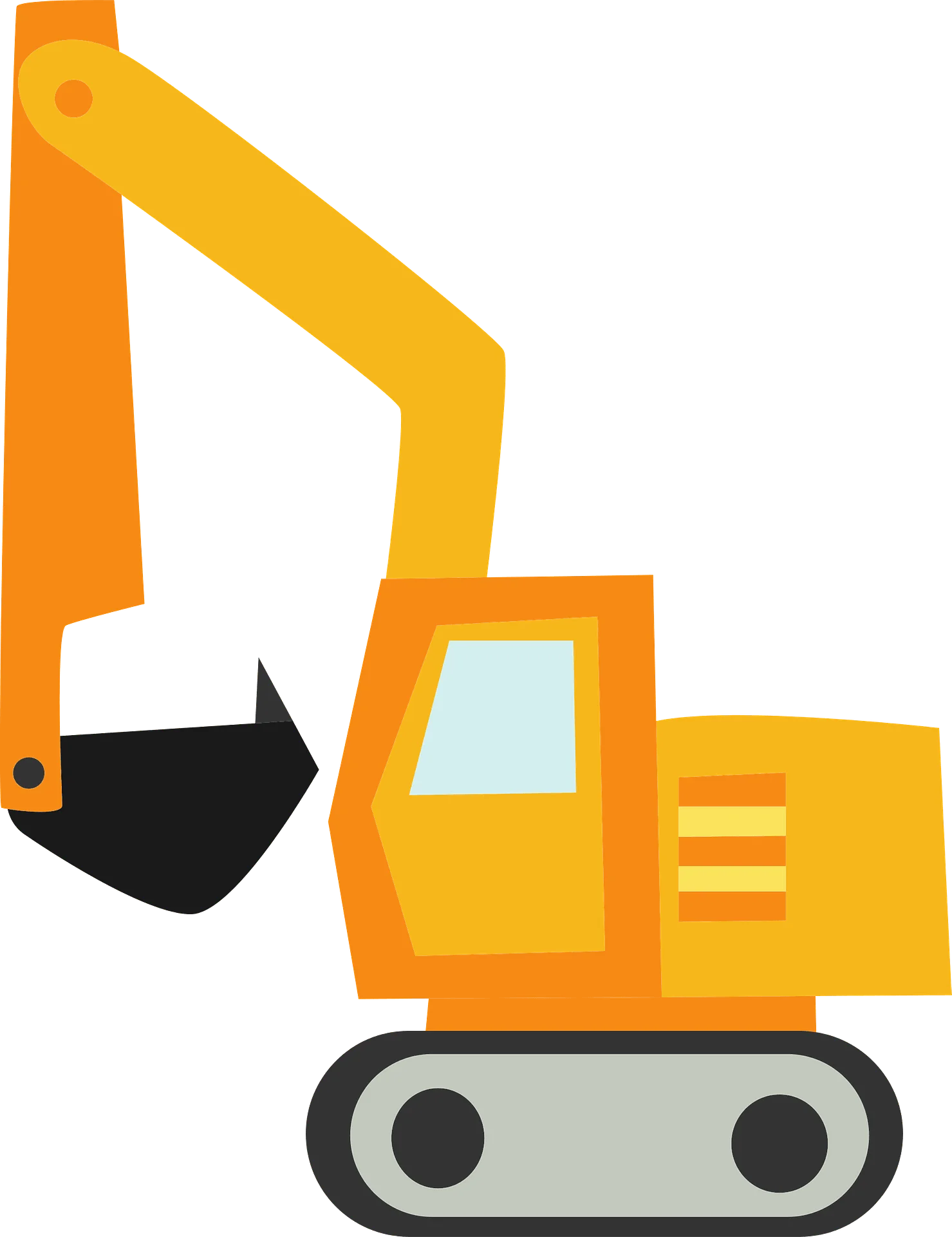 Yellow Industrial Excavator Clipart Design for Construction Projects