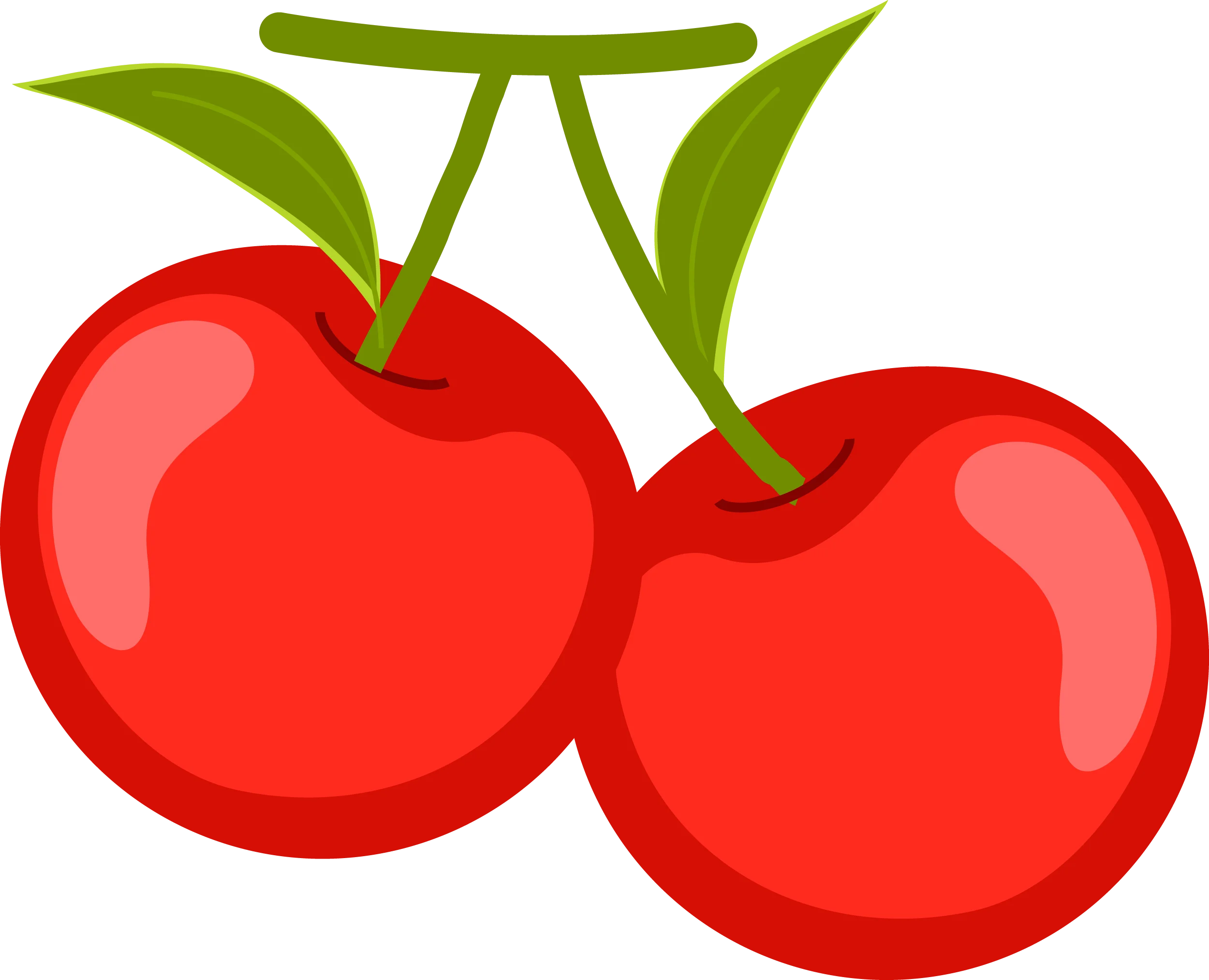 Cheerful Red Cherry Clipart Illustration with Glossy Smooth Finish