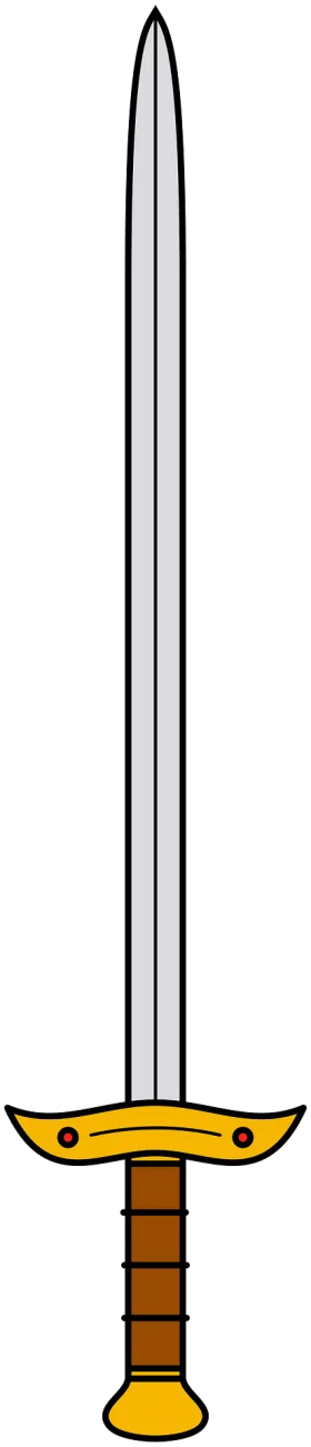 Classic Medieval Long Sword Clipart with Detailed Bronze and Gold Hilt Design