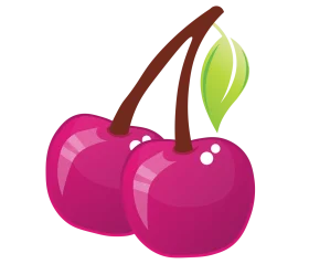 Glossy Juicy Cherries Clipart: Delightful Fruit Illustration for Design Projects