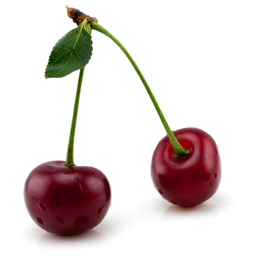 Luscious Crimson Cherries Clipart: A Delicate Botanical Artwork
