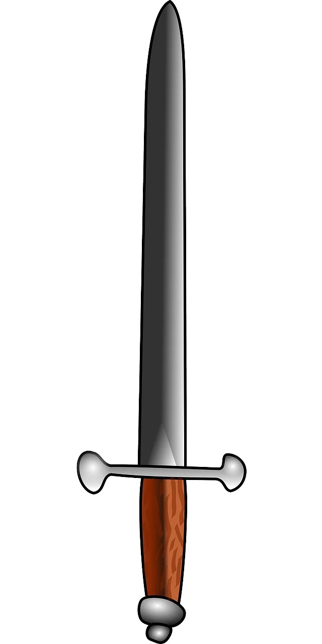 Medieval Long Sword Clipart - Classic Historical Blade Illustration Design