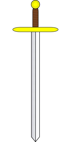 Medieval Long Sword Clipart Vector Illustration with Golden Accents