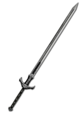 Medieval Long Sword Sharp Steel Blade Vintage Historical Weapon Clipart Design