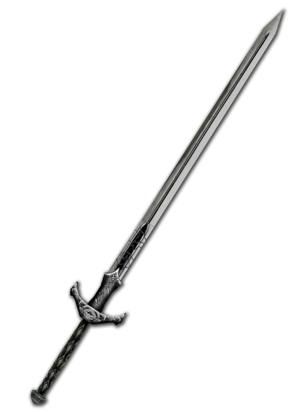 Medieval Long Sword Sharp Steel Blade Vintage Historical Weapon Clipart Design