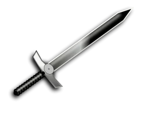 Medieval Longsword Clipart Design: Sharp Blade with Textured Handle Illustration