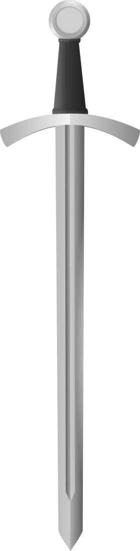 Medieval One-Handed Steel Longsword Clipart with Detailed Craftsmanship