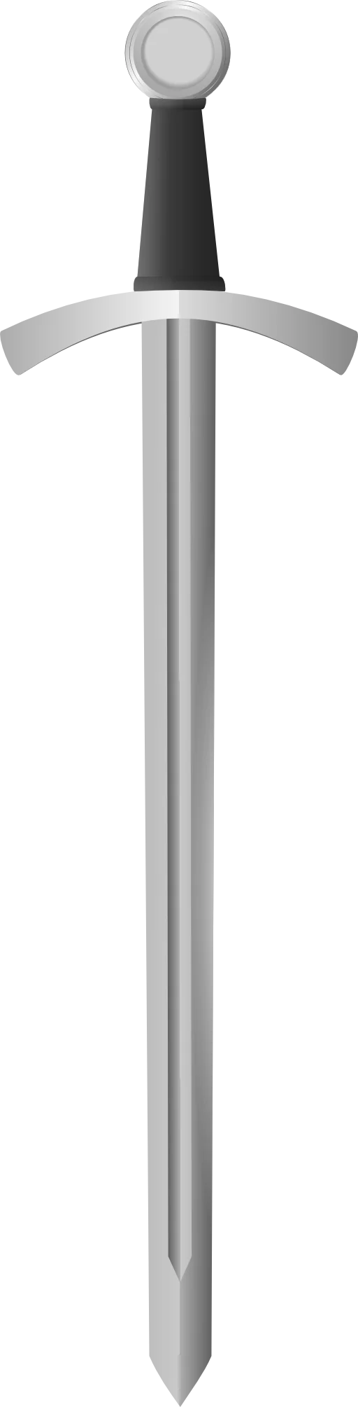 Medieval One-Handed Steel Longsword Clipart with Detailed Craftsmanship