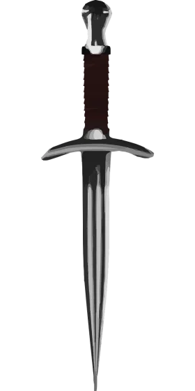 Medieval Sharp Steel Dagger Clipart - Intricate Historical Weapon Illustration