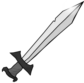 Medieval Sharp Steel Sword Clipart Illustration with Metallic Blade and Dark Hilt