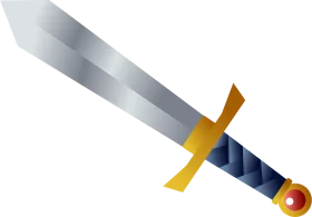 Medieval Steel Blade Clipart with Decorative Blue and Yellow Handle