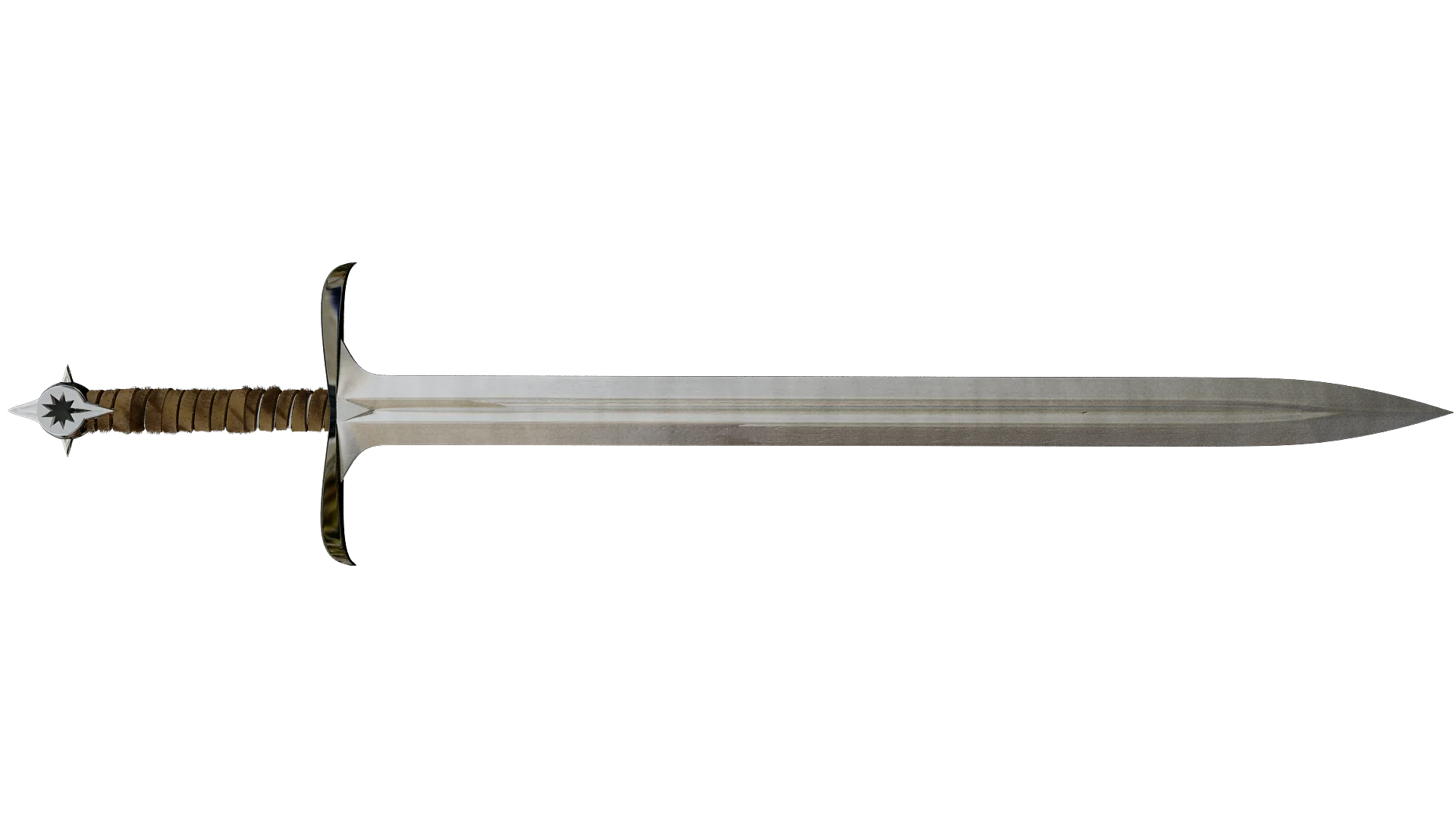 Medieval Two-Handed Long Steel Sword Clipart with Intricate Hilt Design