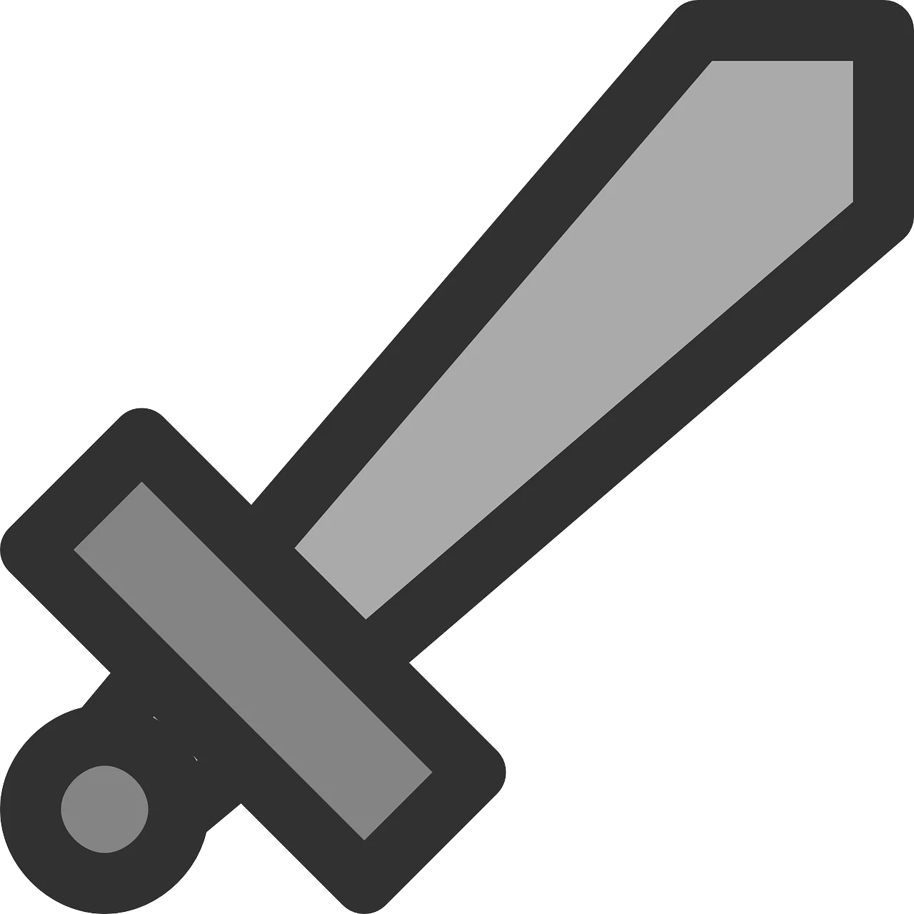 Minimalist Medieval Sword Clipart: Simple Linear Design for Digital Projects