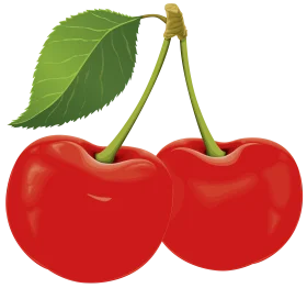 Ripe Red Cherries Clipart - Luscious Fruit Illustration with Glossy Texture