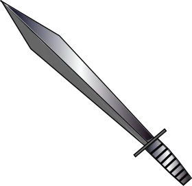 Sharp Medieval Steel Sword Clipart with Detailed Metallic Design and Sleek Blade