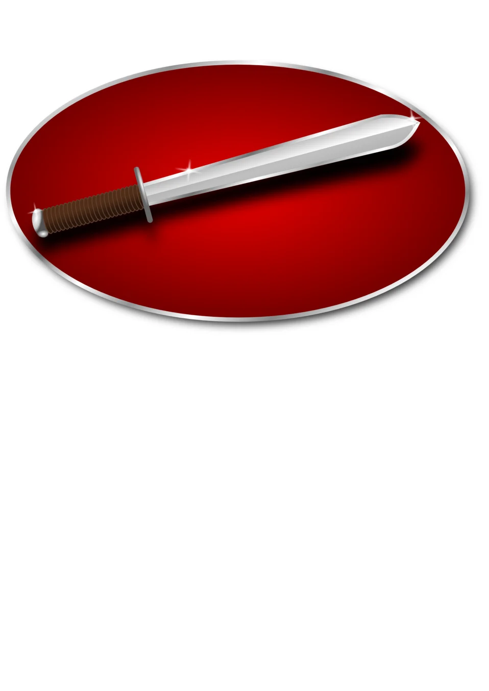 Sharp Metallic Kitchen Knife Clipart with Polished Silver Blade and Wooden Handle
