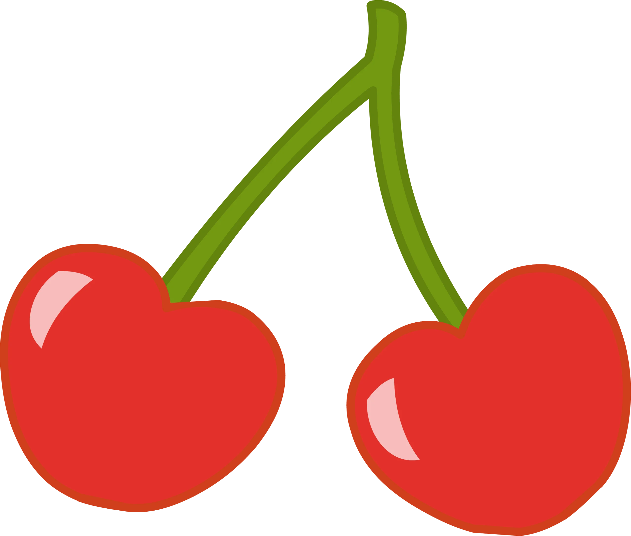 Sweet Cherry Duo: A Delightful Digital Clipart Illustration of Juicy Red Cherries