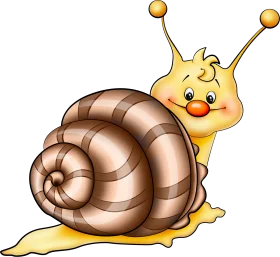 Adorable Cartoon Snail Clipart with Cheerful Yellow and Warm Brown Colors